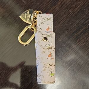 Protective Lipstick Case Keychain - Pink Nautical Print